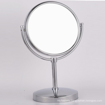 Copper Table Stand Makeup Shaving Mirror with Magnifier for Bathroom